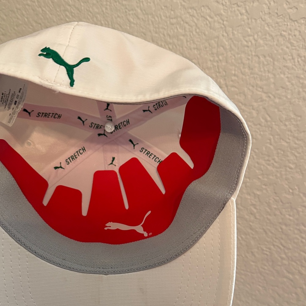 Puma White Cap with Green Logo - Picture 2 of 5